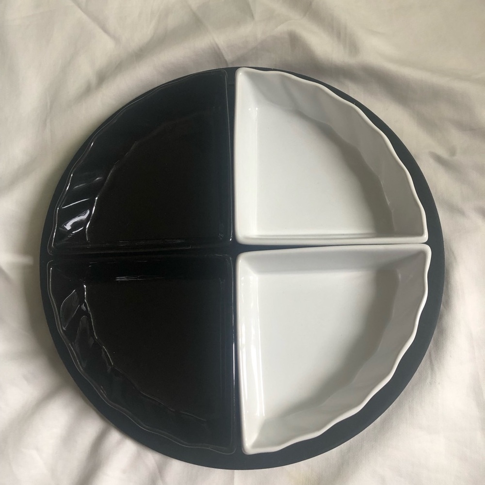 Chic Black and White Divided Serving Platter